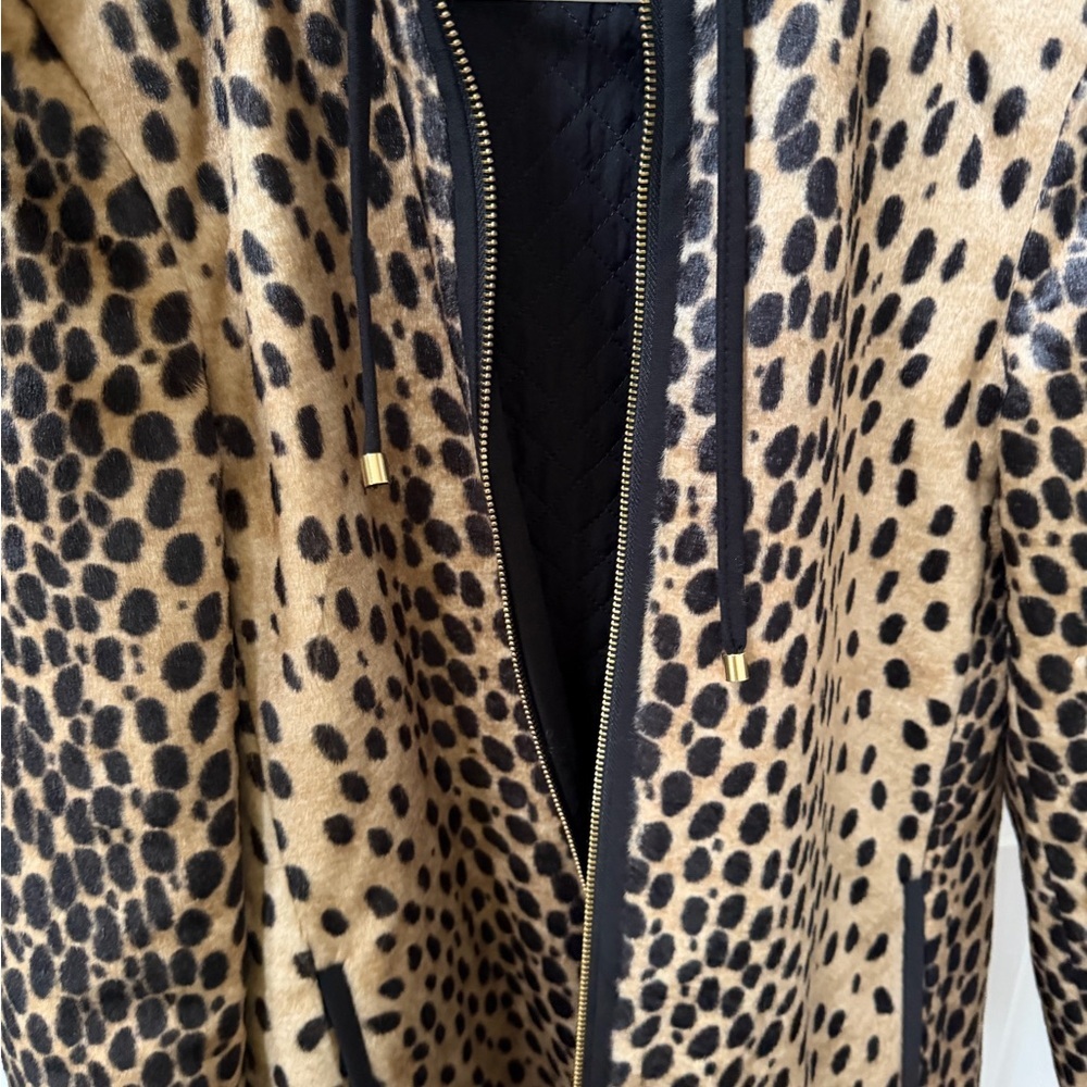 Zara Leopard Print Hooded Jacket - Picture 8 of 9